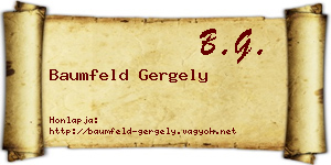 Baumfeld Gergely névjegykártya